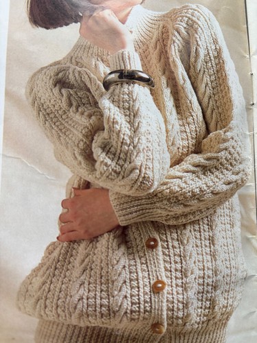 Ladies textured aran jacket - aran,