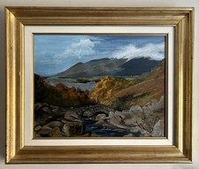 Landscape  Painting  Oil on Canvas View of Ashness bridge- Lake District Framed 