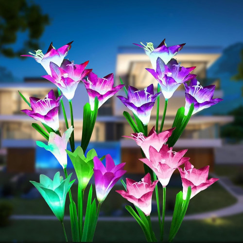 Solar lily flower - lily, lights