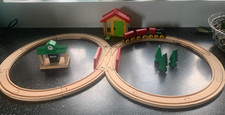 Wooden Train Set Bundle Brio, Train Engine,  Buildings, Trees & Track