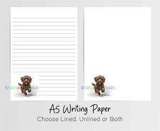 Cockapoo Chocolate Dog A5 Writing Paper and Stationery Dog Gift Lined Penpal