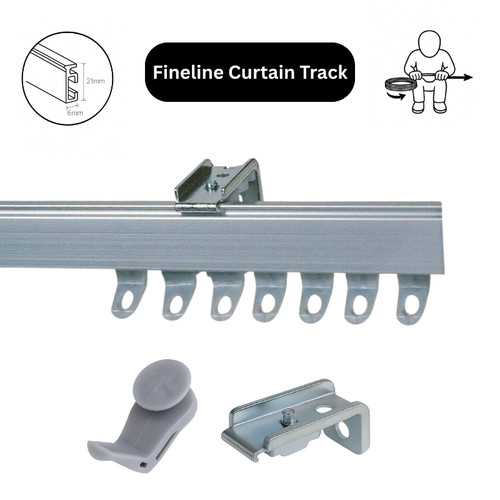 Fineline curtain track - curtain, silver