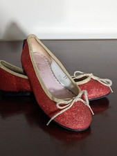 RRP £100 FRENCH SOLE Red Glitter Wizard Of Oz Shoes 12 UK Kids 