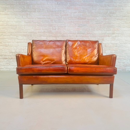 Vintage danish two seater tan - vintage,