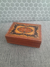 Inlaid Wooden Italian Music Box Torna A Sorrento Jewellery Box