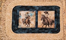 Cowgirl on Horse, Reversible Washable Rug