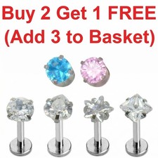 Tragus Bars Flat Back Labret