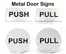 PUSH or PULL Metal Door Signs
