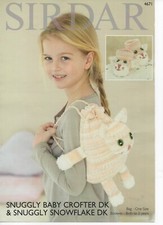 Sirdar Crofter Snuggly Snowflake Bag & Bootees Original Knitting Pattern DK 4671