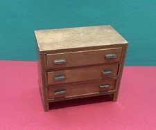 Vintage Dolls House Tiny Toy Chest Of Drawers c1930s