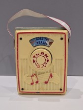 Vintage Fisher-Price Toys Music Box Pocket Radio "Pop Goes The Weasel" 1972