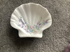 Wedgewood Shell Dish Angela Collection Vintage Bone China Floral Design