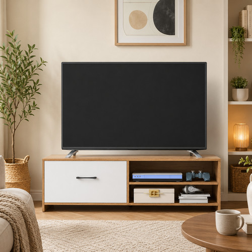 Stand 120cm white natural - tv,
