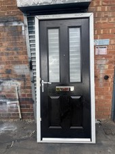 Brand New Modern Composite Front Door - Black Front & White Inside 950 X 2095 Mm