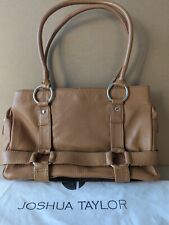 joshua taylor Tan leather handbag Ex Cond With Dust Bag