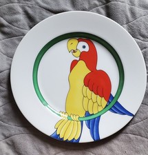 Vintage Fitz and Floyd Parrot in Ring Salad Dessert Plate 1979 Tiki Tropical 7"