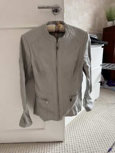 Grey leather jacket petite - grey,