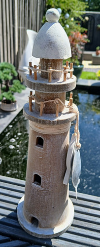 Wooden nautical lighthouse - wooden,