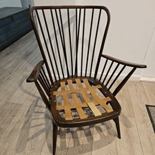 Ercol Evergreen Stick Back Windsor Armchair w/Cushions & Pirelli Webbing