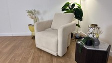 Sofology The Retreat Fabric Swivel Chair in Casual Chenille Ivory