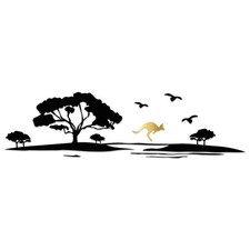 Sticker Set Beach Sun 105.2x28.7cm Car Caravan Camper KX104 Black Gold