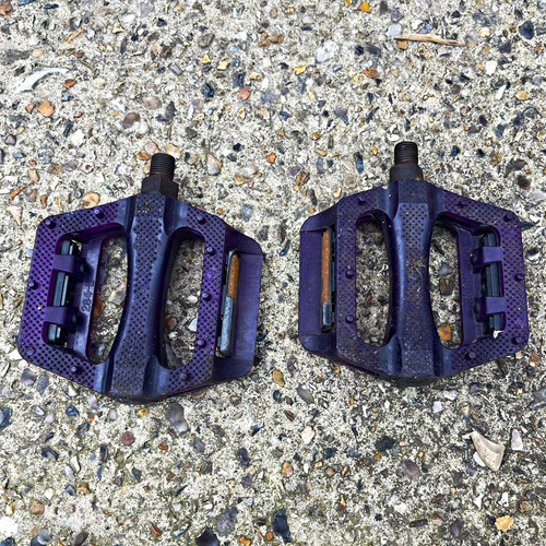 Purple flat platform bike - platform,