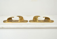 2x brass boat yacht mooring flat deck cleat cleats fairleads - FREE POSTAGE