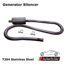 Generator Silencer Kit Automotive Muffler + Polylock Flexible Tube Pipe T304