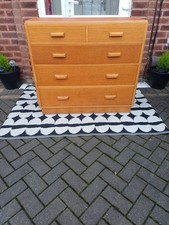 Vintage Mid Century Solid Oak Military Chest Of Drawers By Enham Can Deliver