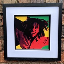 Bob Marley Original Pop Art Print, framed & Signed by the Artist. (10008)