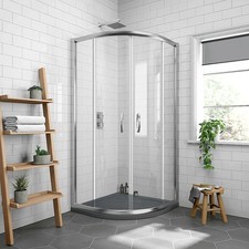 Newark 800 x 800mm Quadrant Shower Enclosure + Slate Effect Tray NEW