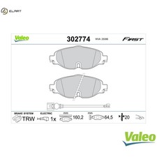 BRAKE PAD SET DISC BRAKE 302774 FOR SKODA KAROQ OCTAVIA/III/Combi/IV SUPERB 1.0L