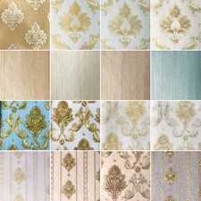 Damask Floral Stripe Plain