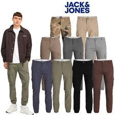 Jack & Jones Men's Cuffed Cargo Trousers Slim Fit Casual Combat Bottom 28W-36W