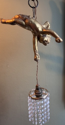 Antique french brass putti - french,