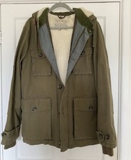 Jack Wills Khaki Coat With Inbuilt Gilet Size M