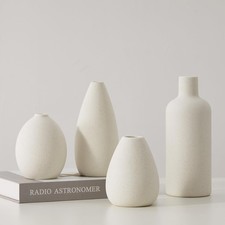 White ceramic vase - white,