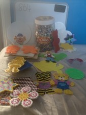Tub of Hama Beads (~700g) with 25 Stencils – Very Good Condition