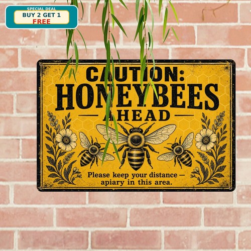 Honey bee hive caution - honey,
