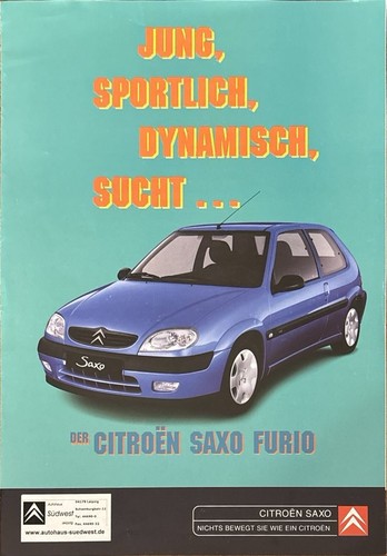 Citroen saxo furio brochure - saxo,
