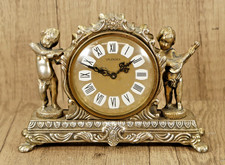 SPLENDEX Clock Mechanical - Brass - Cherub Design - Vintage - Working