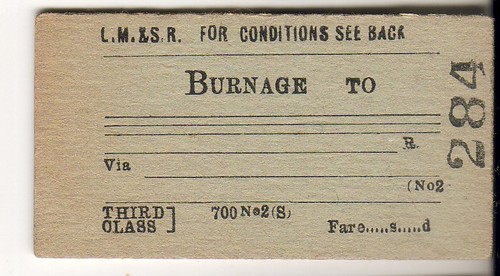 Railway ticket lmsr burnage - ticket,