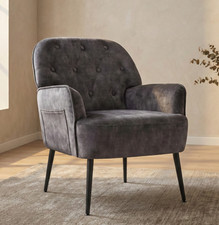 Grey Tufted Armchair Living