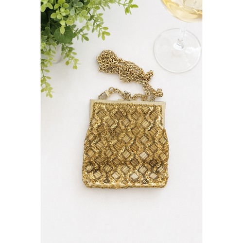 Vintage gold beaded - gold, lock