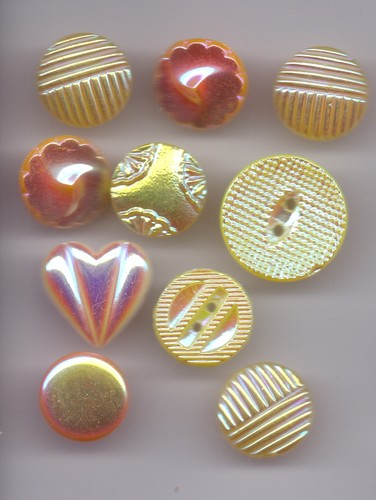 Vintage glass buttons - 10,