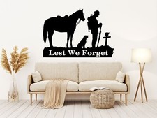 Lest We Forget Soldier Horse Dog Vinyl Decal Remembrance Day Soldier Poppy Day