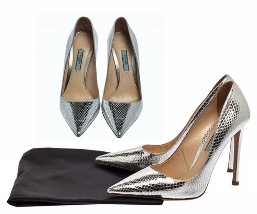 Prada real snakeskin silver - snakeskin,