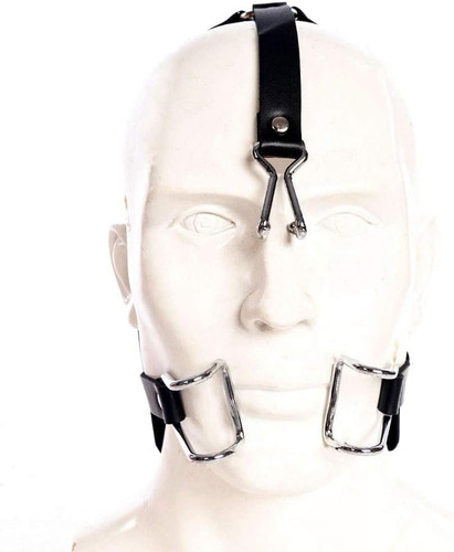 Leather open mouth gag - pu,