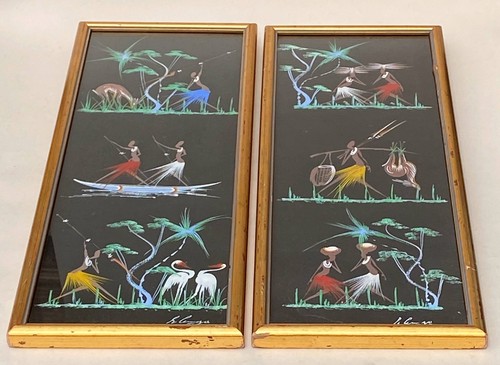 Vintage african wall art pair - vintage,