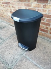 simplehuman 50L Semi-Round Kitchen Pedal Bin with Lid Lock,Silent Soft Close Lid